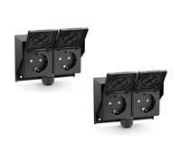2x prise extérieure/humide PIWI en saillie IP44 2x Schuko 16A/230V