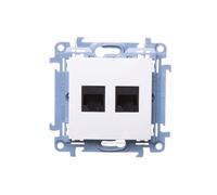 2x prise réseau RJ45 cat. 6 C62.01/11 contact Simon 10 interrupteur Schuko prise cadre bouton poussoir
