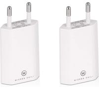 2X Pro Series Power Adapter Adaptateur Usb Compatible Avec Apple Iphone, Samsung Galaxy/Chargeur De Téléphone Portable, Smartphone Power Plug (1A, 5V) Blanc