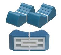 2x Prof. Bouton Fader Bleu Azur avec Noir Tableau de Bord Enregistrement 8mm / Levier 1 Schiebeknopf Schieberknopf Potentiomètre à Glissière Bouton Manette Fader