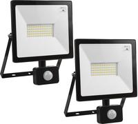 2x projecteur à LED avec détecteur de mouvement Maclean, mince 50W, 4000lm, blanc neutre (4000K), IP44, MCE650 NW PIR