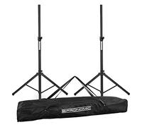 2x Pronomic SPS-1S Pied de haut-parleur en acier - Support de enceinte, construction tripode large et stable - 120-193 cm - Peut également être utilisé comme support de fléchettes - Sac inclus