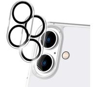2X Protection Objectif Compatible avec iPhone 16 Plus Verre, Verre Tremp¿¿ 9H Protecteur de Lentilles Clair pour Cam¿¿ra Arri¿¿re Compl¿¿te, Facile ¿¿ Installer, Cache Transparent R¿¿sistant