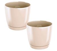 2x Public en plastique rond Cobi rond P dans la couleur crème 12 (long) x 12 (largeur) x 11 (hauteur) cm