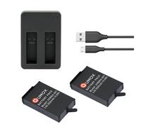 2x QUMOX 2620mAh batterie ASBBA-001 + Double chargeur de batterie set pour GoPro Fusion 360