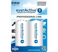 2x R20 D 10000mAh Piles rechargeables everActive Professional
