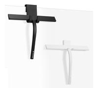 Navaris Raclette de Douche - 2X raclette Douche Noir en Silicone 28 x 22 x 2 cm avec 2X Crochet Fixation Murale - Raclette Salle de Bain vitre Douche