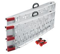 Wiltec Lot de 2X Rampe de Chargement Pliable 2260 x 295 mm - capacité de Charge Max. 680 kg - avec poignées - Profil à Trous - en Aluminium - Rampe d'accès Utilitaire Moto ATV Quad remorque
