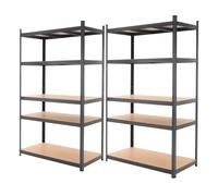 2x Rayonnage d'atelier étagère stockage charge lourde 200x100x60cm anthracite