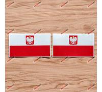 2X Réfléchissant 10,2 cm Pologne polonais armoiries aigle drapeau décalcomanie autocollant Polska Herb Polski voiture ordinateur vinyle
