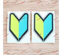2X Réfléchissant 12,7 cm feuille Wakaba décalcomanie autocollant vinyle voiture conducteur novice JDM marque Shoshinsha
