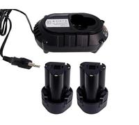 2X Remplacement pour Makita Batterie Type BL1013 196066-7 10,8V avec DC10WA Chargeur Lithium-ION pour Makita CL100DW DF330D LCT203W FD01ZW, BL1013 BL1014 194550-6 194551-4 195332-9