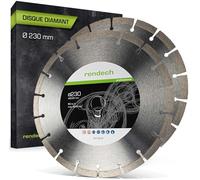 2x rendech® Disque diamant 230 mm haute performance | Idéal pour le béton, la pierre, la maçonnerie, le granit, la brique et bien plus encore - Accessoires pour meuleuses d'angle