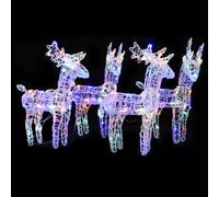 2x Rennes de Noël 80 LED Blanc Chaud Acrylique Décoration Ornement vidaXL