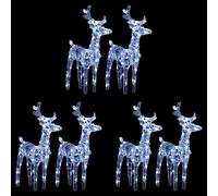 2x Rennes de Noël 80 LED Blanc Chaud Acrylique Décoration Ornement vidaXL