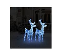 2x Rennes de Noël 80 LED Blanc Chaud Acrylique Décoration Ornement vidaXL