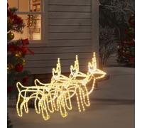 2x Rennes de Noël Blanc Chaud 60x30x60 cm Décoration Ornement Jardin vidaXL