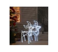 3x Rennes de Noël Blanc Froid 76x42x87 cm Décoration Ornement Jardin vidaXL