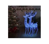 2x Rennes de Noël XXL Acrylique 250 LED Ornement de Noël Rennes Lumineux Décoration de Fête Maison Jardin Intérieur 180 cm Bleu