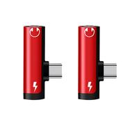 2X RéPartiteur D'Adaptateur 2 en 1 de Type C pour à 3,5 mm Prise de Charge pour Casque Audio Connecteur de Câble AUX pour ÉCouteurs-A