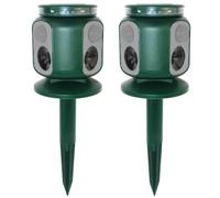 2X Repulsif Chat Exterieur, 360 degrés Répulsif Chat Ultrason pour Le Jardin 5 Modes réglables Solaire répulsif Chat extérieur, 10m Anti Chat Exterieur Repulsif pour Rats,Chiens,Oiseaux,Souris,Pigeon