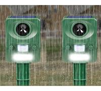 2X Repulsif Chat Ultrason - Répulsif Chat,Étanche IP66, Réglable pour Repousser Les Chats errants/Pigeons/Cerfs et Autres Animaux
