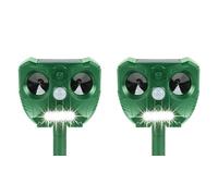 2X Répulsif Chat Ultrason, Repulsif Chat Solaire 5 Modes, Répulsif Chat Exterieur Étanche avec Lumière LED et Détecteur de Mouvement, Répulsif Animaux pour Anti Chats Chiens Souris Ratons Oiseaux