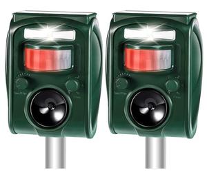 2X Répulsif Chat Ultrason, Repulsif Pigeon Ultrason Solaire - 5 Modes Repulsif Anti Chat Exterieur - Repulsif Oiseaux Charge de Solaire USB,pour Jardin, Chats,Pigeon,Lapin,Oiseaux