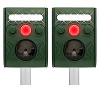 2X Repulsif Ultrason Chat,Repulsif Chat Exterieur Ultrason Etanche IP66 - Rechargeable par énergie Solaire/USB, Empêche Les Chats, Les Chiens, Les Oiseaux, pour Le Jardin