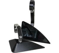 2x Rétroviseur moto Miroir en bout de guidon Alu CNC noir universel