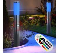 2x RGB LED Support de Lampe Détecteur Extérieur Télécommande Jardin Dimmable
