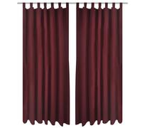 2x Rideau à Passant Micro Satin Bordeaux Écran Fenêtre Store Tamisant vidaXL