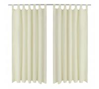 Rideau d'extérieur vidaXL 2 pcs Rideau à Passant Micro Satin Crème 140 x 245 cm