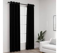 2x Rideaux Occultants Aspect de Lin Anthracite 140x245 cm Fenêtre Salon vidaXL