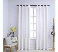 vidaXL Rideau occultant et anneaux en métal 2pcs Blanc cassé 140x175cm 134482