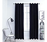 2x Rideaux Occultants avec Anneaux Velours Crème 140x225 cm Chambre vidaXL