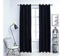 vidaXL Gordijn verduisterend met ringen 2 st 140x175 cm fluweel zwart134488 Noir G