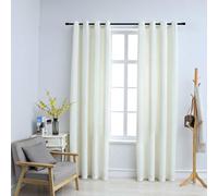 2x Rideaux Occultants avec Anneaux Velours Crème 140x225 cm Chambre vidaXL