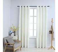 2x Rideaux Occultants avec Anneaux Velours Crème 140x225 cm Chambre vidaXL