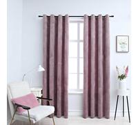 Vidaxl Rideaux Occultants Avec Anneaux 2 Pcs Velours Rose 140x175 Cm
