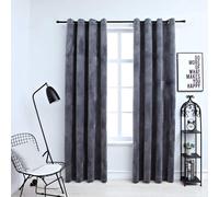 2x Rideaux Occultants avec Anneaux Velours Crème 140x225 cm Chambre vidaXL