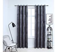 2x Rideaux Occultants avec Anneaux Velours Crème 140x225 cm Chambre vidaXL