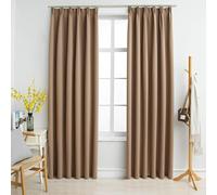 vidaXL Rideaux occultants 2 pièces à œillet avec crochets Taupe 140x175 cm