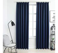 vidaXL Gordijnen verduisterend met haken 2 st 140x245 cm blauw134456 Bleu G