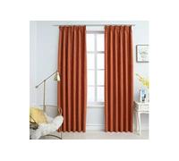 Vidaxl Rideaux Occultants Avec Crochets 2 Pcs Rouille 140x225 Cm