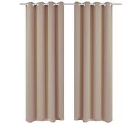 Rideau d'extérieur vidaXL 2 pcs Rideau Blackout Occultant Crème avec Oillets en métal 135x245cm