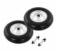 2x Roue de Brouette avec Axe PU Solide Pneu Chariot Pneumatique Diable vidaXL