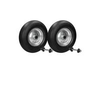 Accessoire pour brouette motorisée ECD Germany 2x Roue de Brouette Caoutchouc Plein Increvable PU - 4.80/4.00-8 - avec Axe -