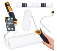 2x Rouleau Mousse 18 cm Remplacement Idéal Peinture Vernis Teinture Kit Support Outil Polyvalent Projets Rénovation Maison Professionnels Haute Densité