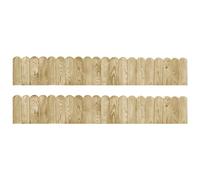 2x Rouleaux de Bordure 120 cm Bois de Pin Imprégné Gazon Pelouse Bord vidaXL